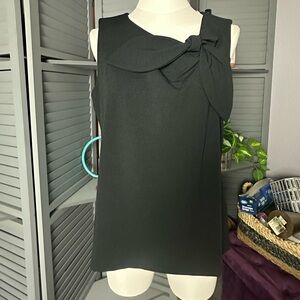 Elegant Black Sleeveless Top with Bow Detail by Banana Republic